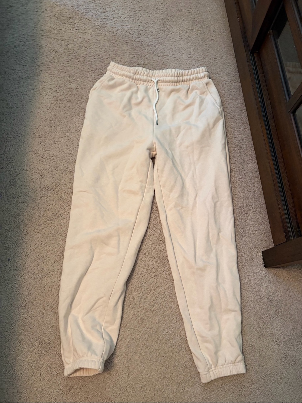 Forever 21 Cream Jogger Sweatpants